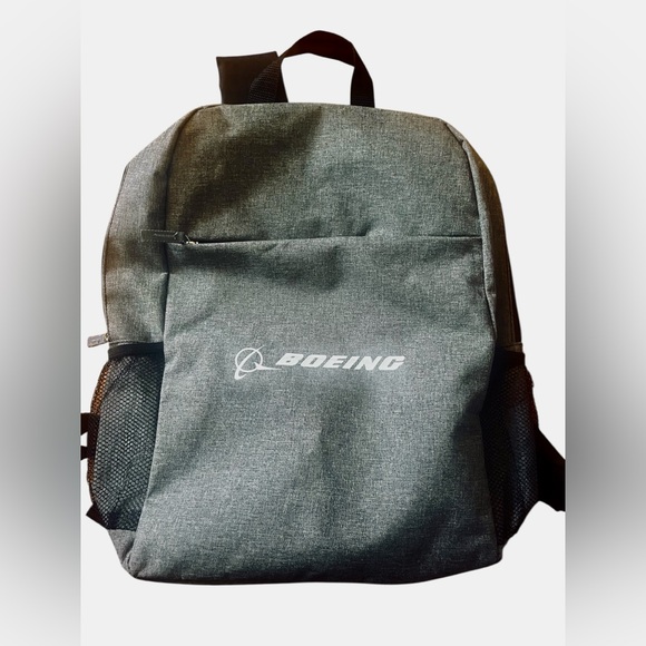 Boeing Other - Boeing Aviation Backpack Gray Logo Laptop Travel School Bag NWOT